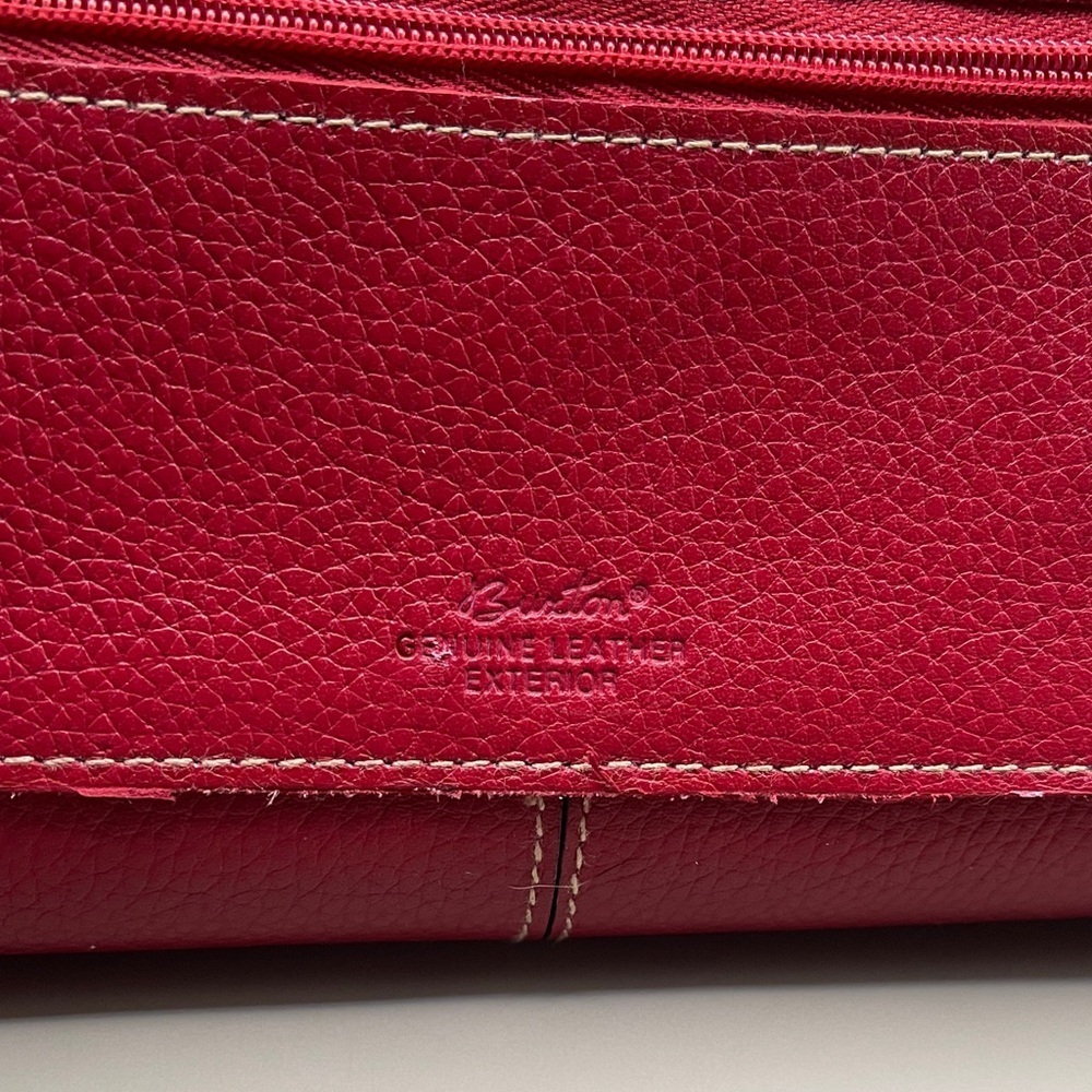 Buxton Beautiful Vintage Cherry Leather Wallet Buxton - Picture 4 of 7